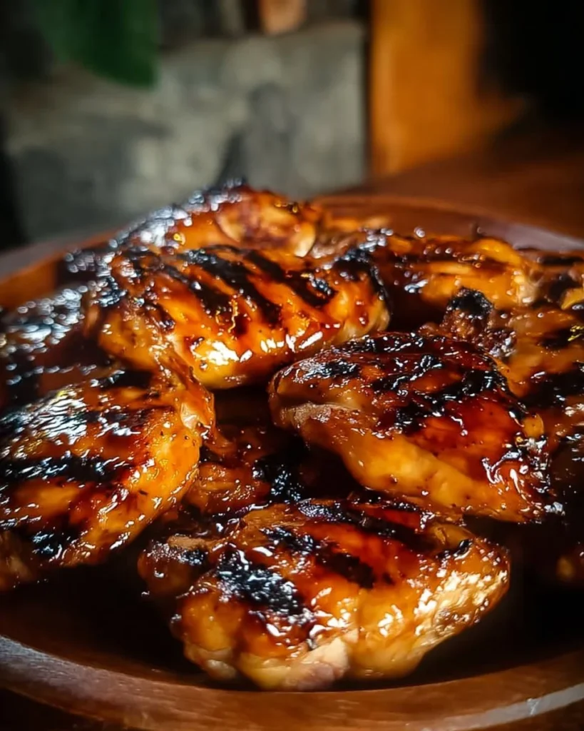 Hawaiian Style Teriyaki Chicken served on a plate with garnishes