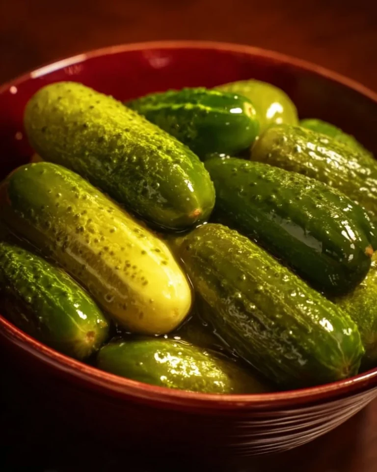 Jar of homemade Claussen pickles ready to eat