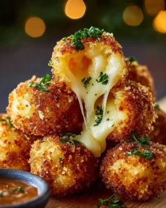 Delicious homemade fried cheese bites served on a plate