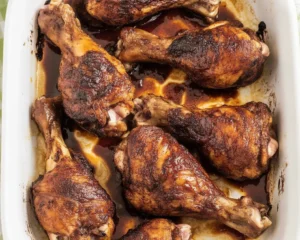 Delicious Jamaican Jerk Chicken recipe ready to be served with vibrant spices.