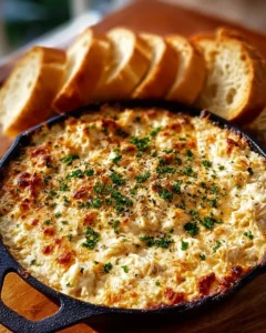 Creamy crab dip served at Joe's Crab Shack with crackers and veggies.