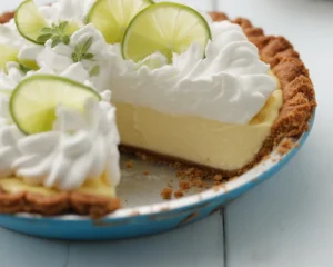 Classic key lime pie with a graham cracker crust and creamy filling.