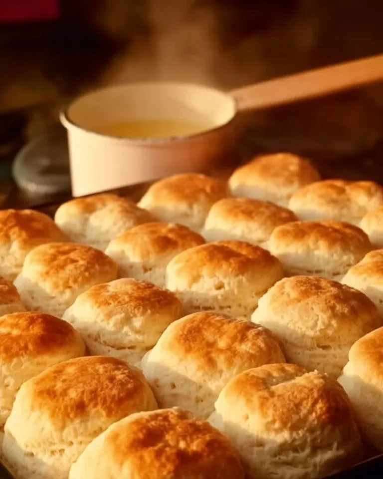 Freshly baked KFC biscuits served with butter and honey
