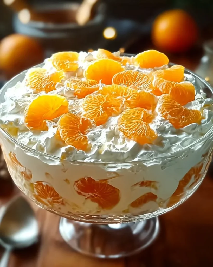 Fresh and vibrant Mandarin Orange Salad with mixed greens and toppings.