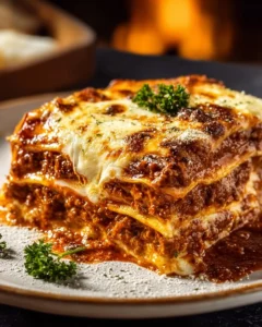 Delicious Million Dollar Italian Lasagna with layers of cheese and meat