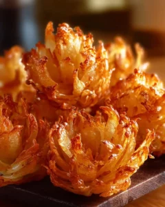 Crispy mini air fryer blooming onions served with dipping sauce