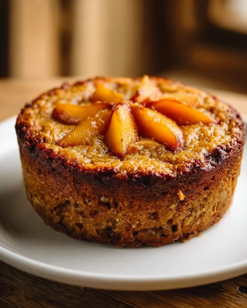 Oat Apple Carrot Cake with fresh apples and carrots on a rustic wooden table