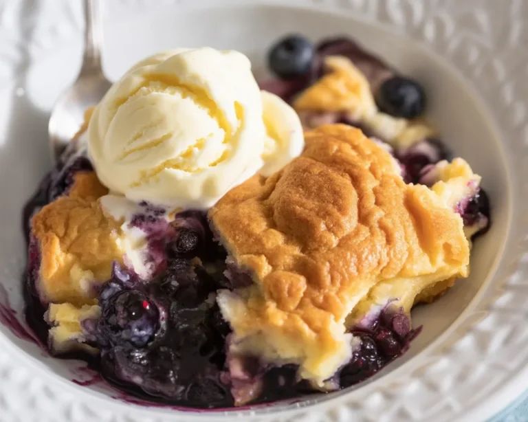Delicious blueberry cobbler made with fresh blueberries and buttery crust.