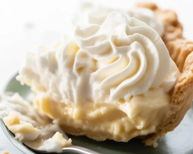 Delicious homemade coconut cream pie with creamy coconut custard and whipped cream.