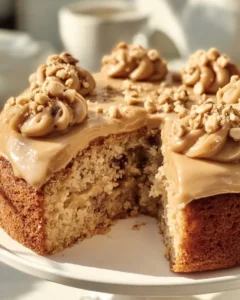 Delicious Peanut Butter Cake with creamy Peanut Butter Frosting on top