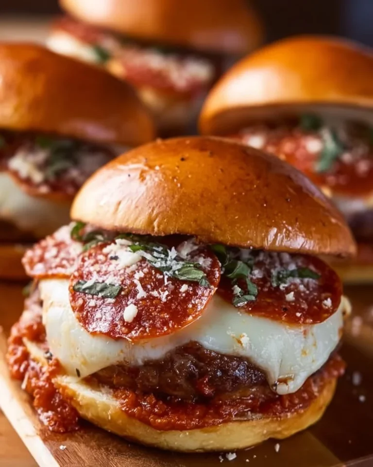 Delicious Pepperoni Pizza Burger topped with cheese and pepperoni