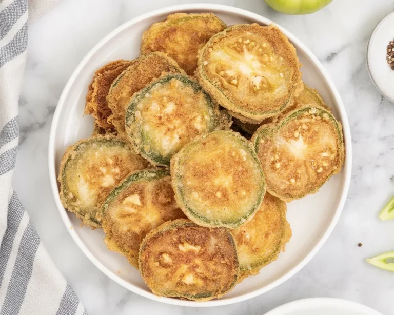 Crispy fried green tomatoes on a plate, the perfect Southern recipe