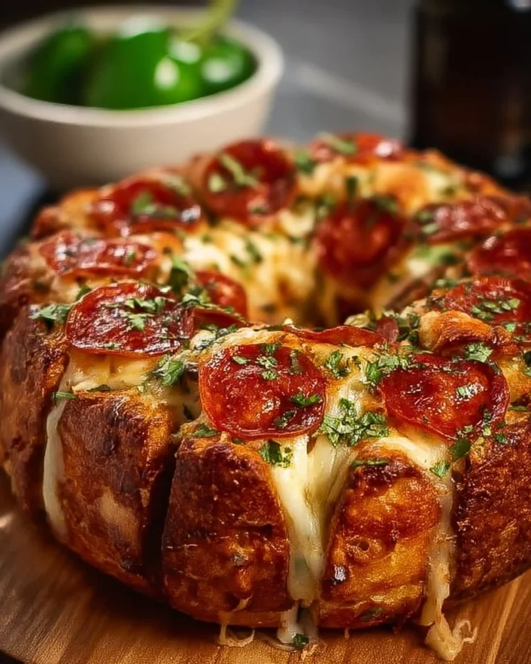 Delicious Pizza Monkey Bread with cheese and toppings, ready to be enjoyed