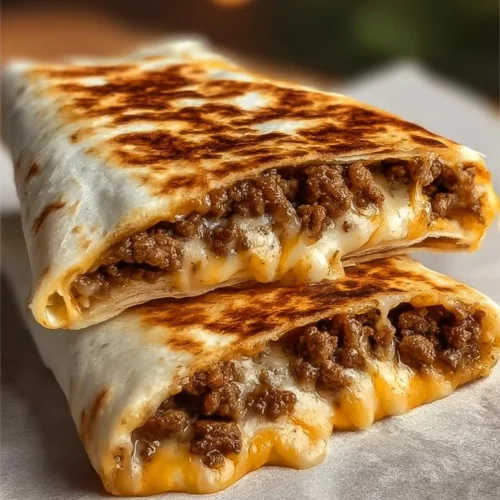 Savory nacho cheese wrap filled with cheese and spices, served on a plate