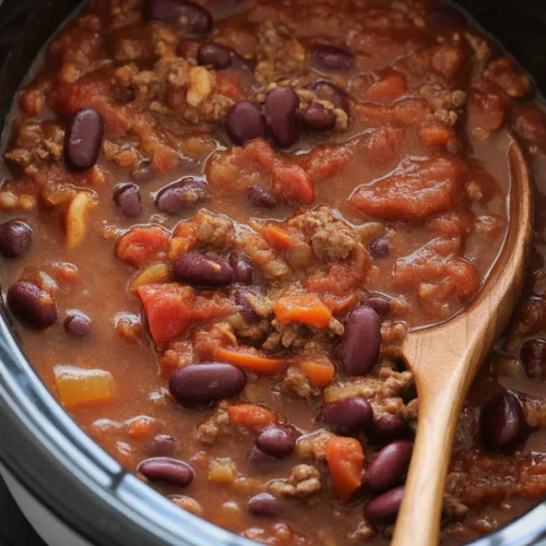 Slow Cooker Ground Beef Chili