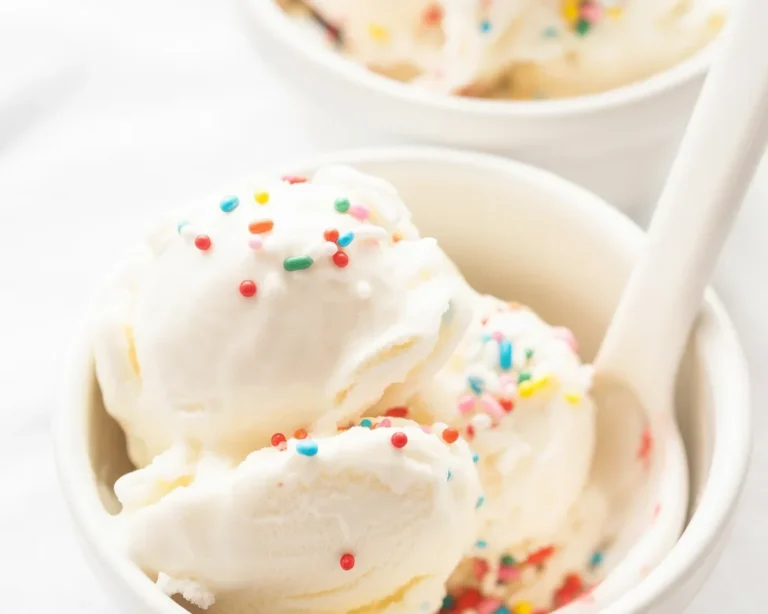 Delicious homemade snow cream made with fresh snow, milk, and vanilla extract.