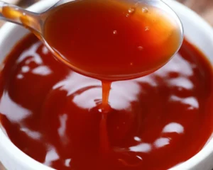 Delicious homemade sweet and sour sauce made with pineapple juice and soy sauce.