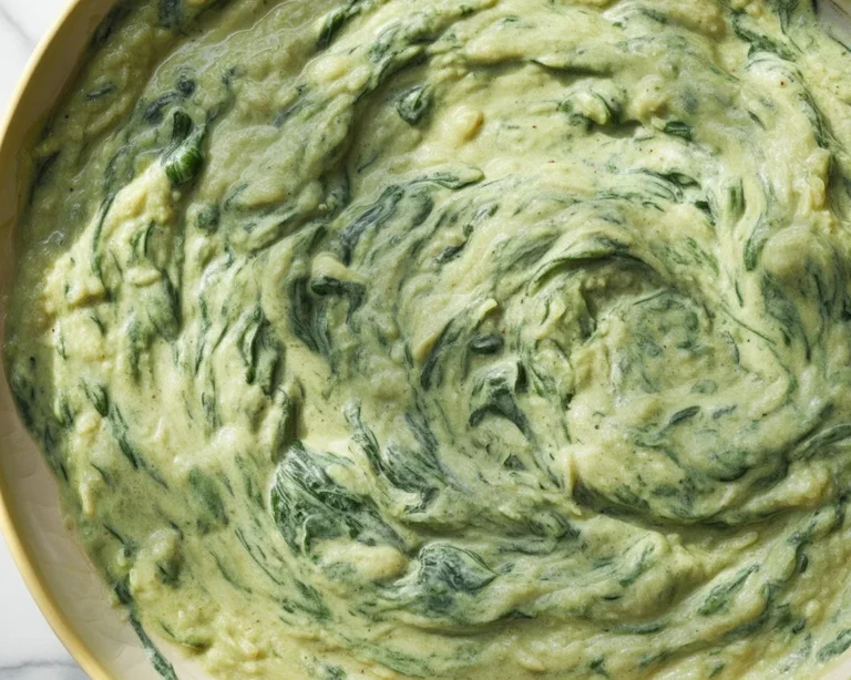 Delicious creamed spinach made with fresh spinach, garlic, and creamy sauce.