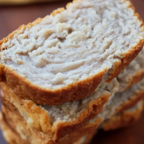 Moist almond flour banana bread recipe, gluten-free and naturally sweetened.