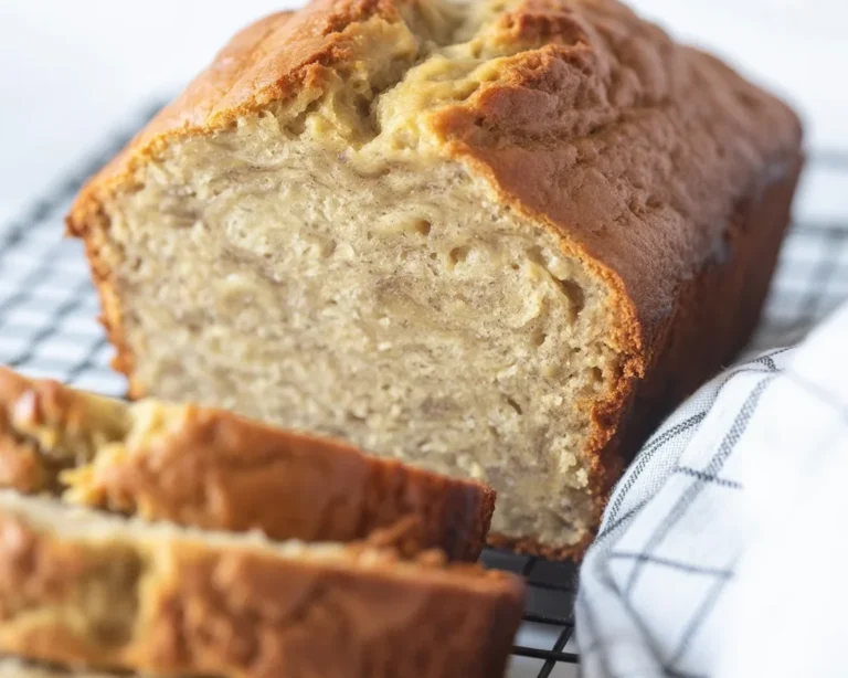 Delicious banana bread made with two ripe bananas, easy and moist recipe.