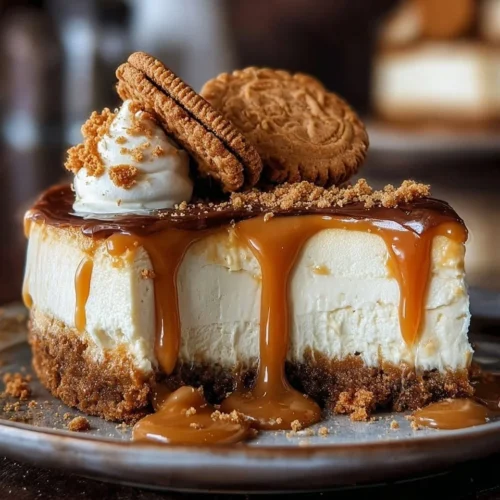Caramel Cookie Butter Cheesecake