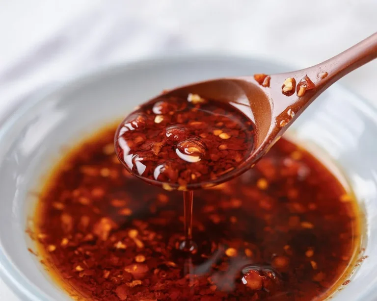 Homemade chili oil recipe with spices and aromatics for a delicious condiment.