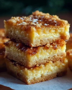 Decadent Crème Brûlée Cookie Bars with caramelized sugar crust