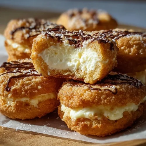 Crispy cheesecake cookie croffles served with toppings