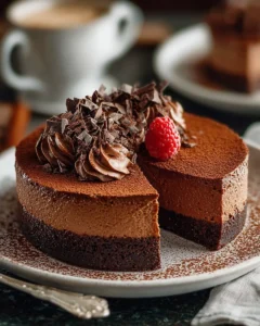 Delicious easy chocolate mousse cake with a rich and creamy texture
