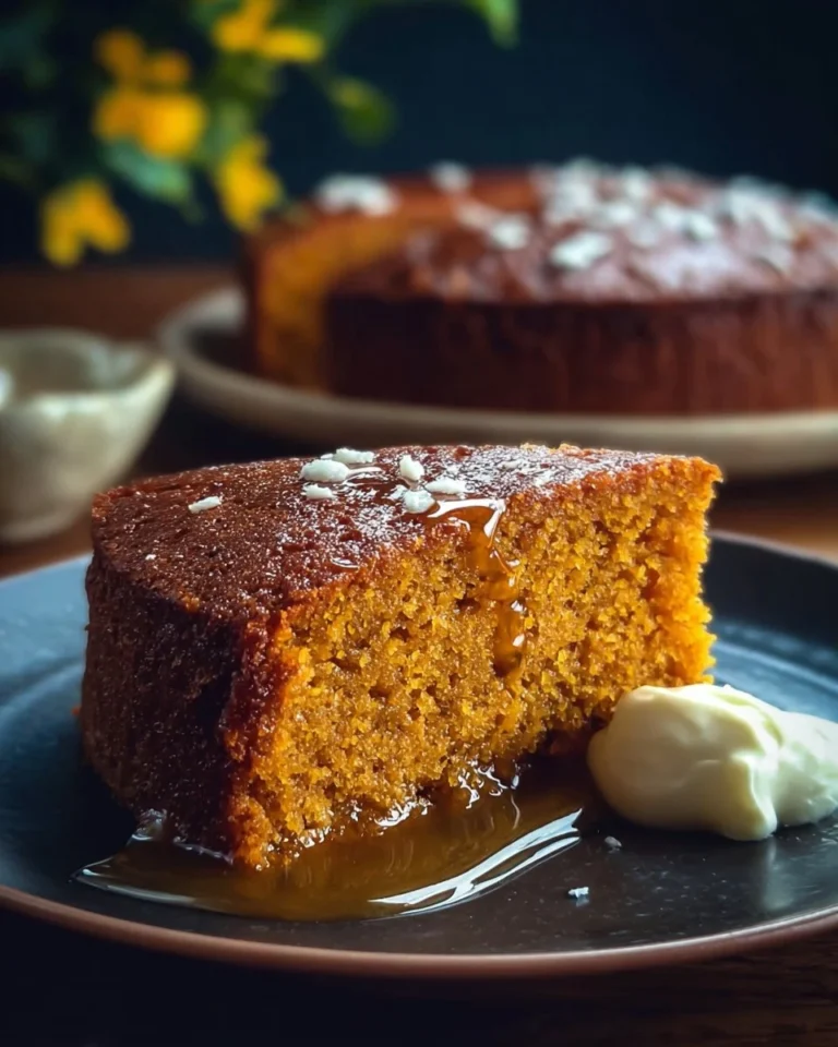 Flourless Sweet Potato Ginger Cake topped with a ginger glaze and nuts.
