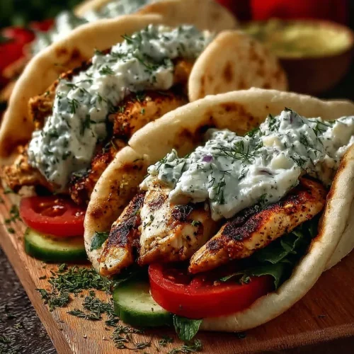 Greek Chicken Gyros with Homemade Tzatziki 2 Greek Chicken Gyros with Homemade Tzatziki