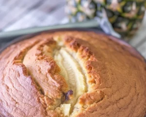 Delicious Hawaiian banana bread with pineapple and coconut, fresh from the oven.