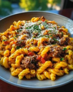 One Pot Cajun Beef Cheddar Pasta Recipe