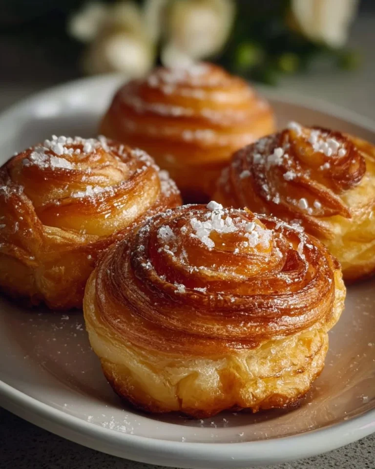 Delicious Peach Pie Cruffins with fresh peaches and flaky pastry