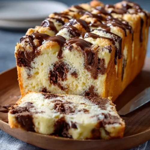 Delicious Pull-Apart Cookie Dough Cheesecake Loaf ready to be served