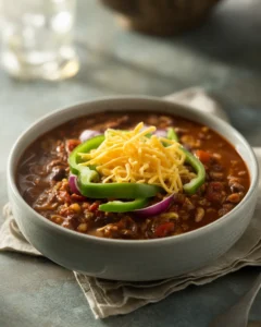 Slow Simmered Ground Beef Chili