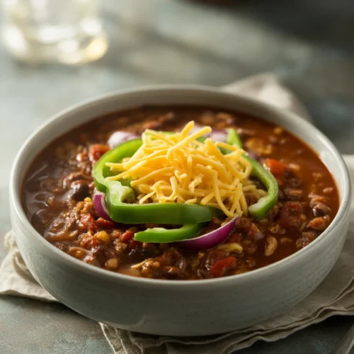 Slow Simmered Ground Beef Chili
