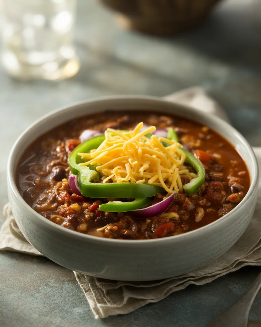 Slow Simmered Ground Beef Chili