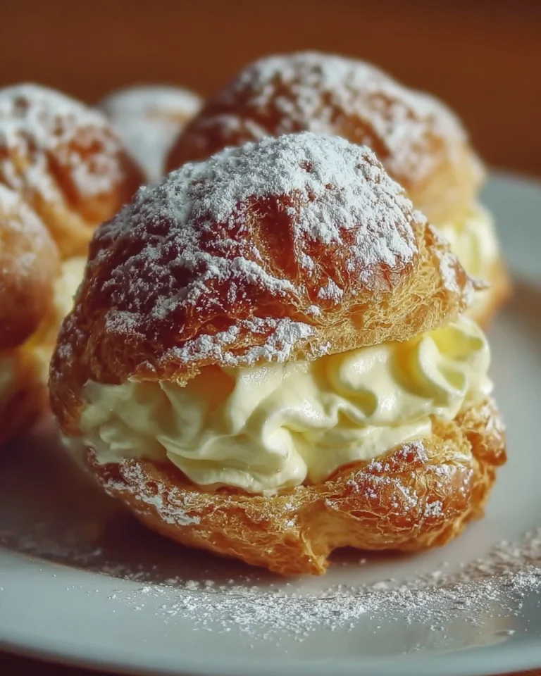 Italian cream puffs filled with creamy custard, a delicious dessert treat