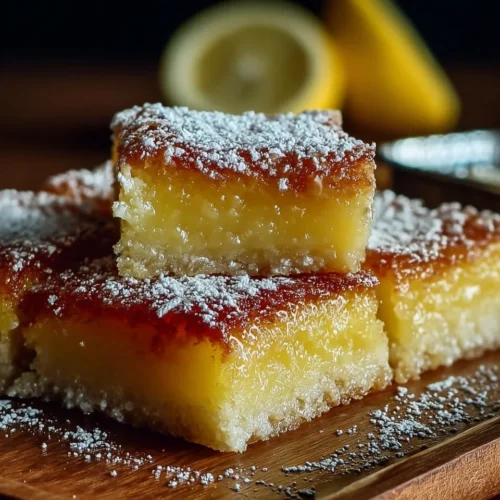 Delicious two-ingredient lemon bars fresh and ready to serve