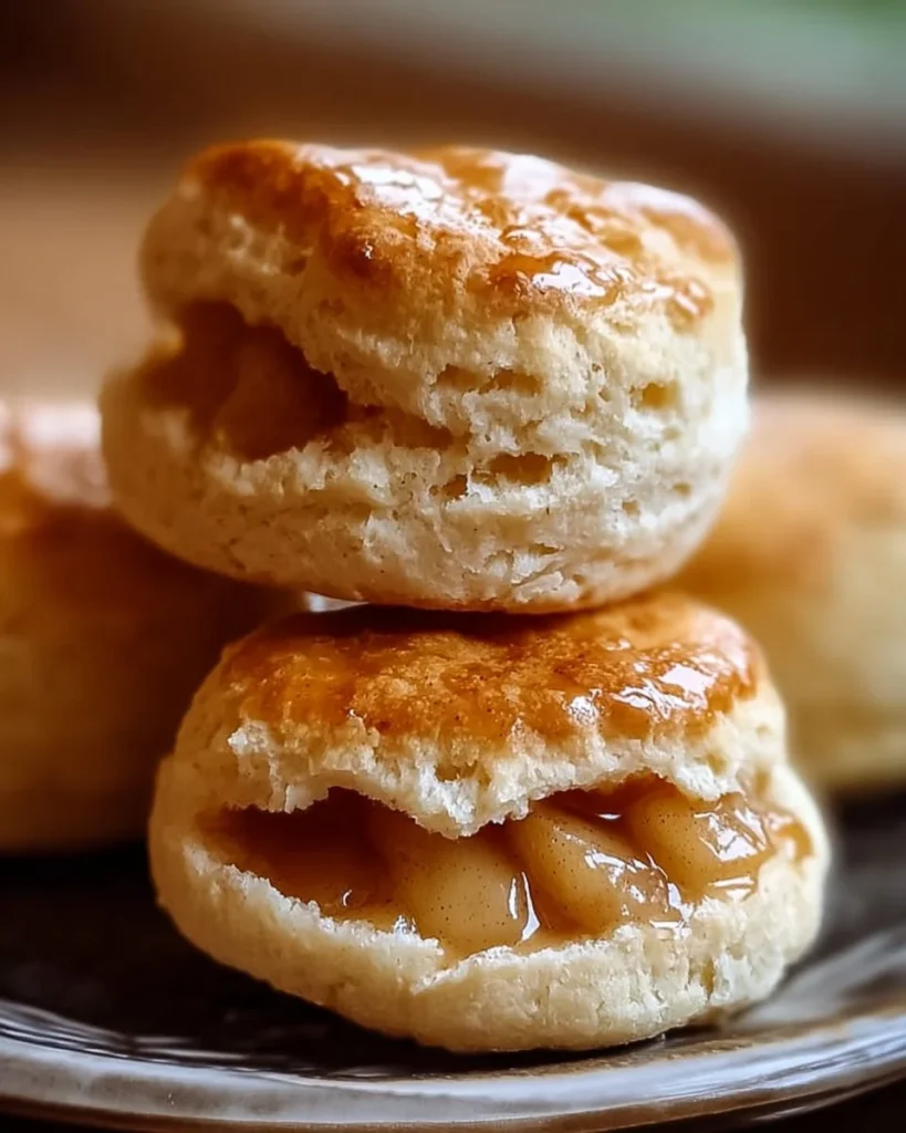 Homemade apple pie biscuits baked to golden perfection