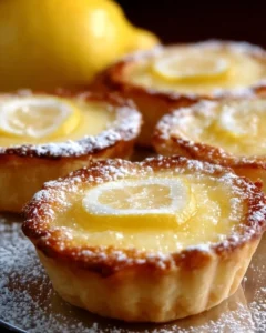 Delicious Baby Lemon Impossible Pies with a bright lemon filling