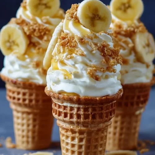 Banana Pudding Cheesecake Cones