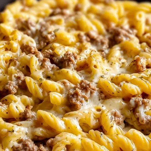 Loaded Beef Cheddar Alfredo Pasta with Dill Pickles 2 Loaded Beef Cheddar Alfredo Pasta with Dill Pickles