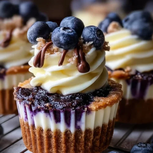 White Chocolate Blueberry Cheesecake Cupcakes