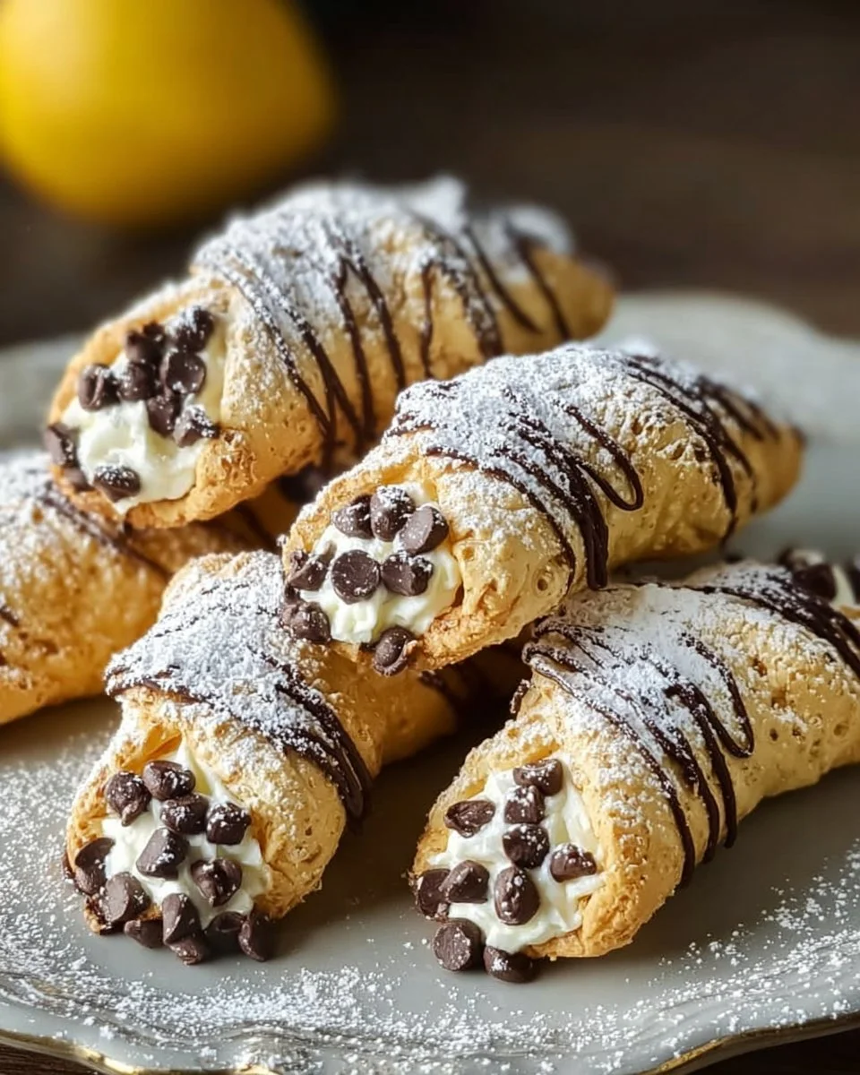 Delicious cannoli cookies on a decorative plate