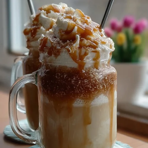 Caramel Coffee Frappe with Whipped Cream 2 Caramel Coffee Frappe with Whipped Cream