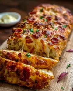 Cheesy Garbage Bread Delight with melted cheese and flavorful toppings