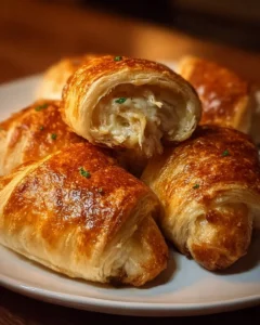 Chicken Stuffed Crescent Rolls with creamy filling and flaky crescent dough