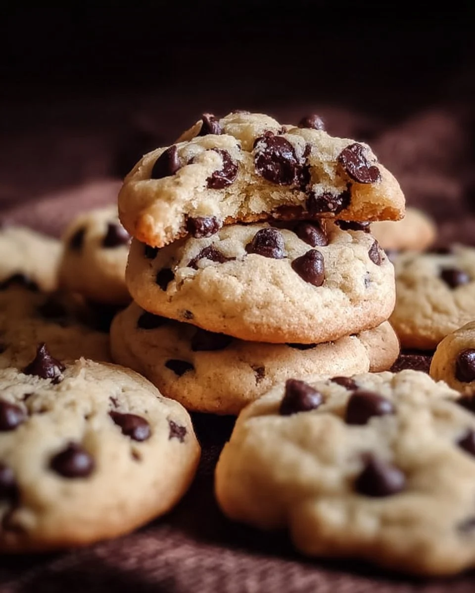 Delicious chocolate chip cheesecake cookies with creamy filling and chocolate chips.